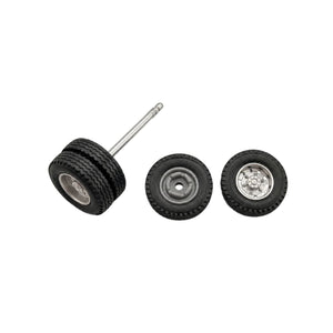 1/64 Scale Truck Wheels 16mm (2 Front + 3 Rear) - 164model