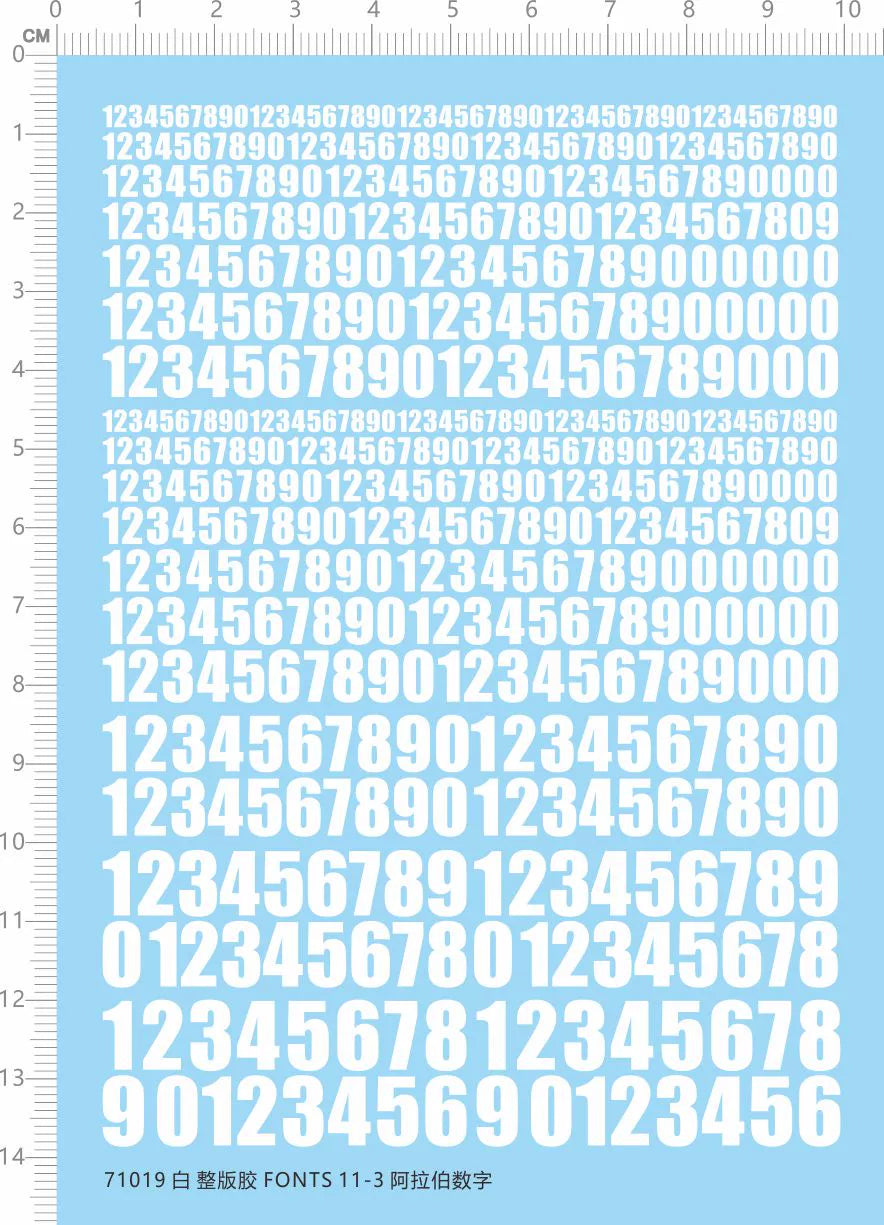 1/64 Decals Arabic numerals