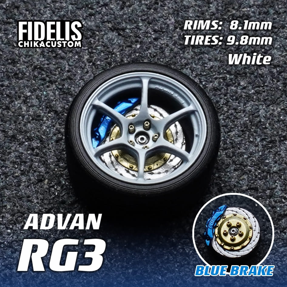 1/64 Scale Wheels 9.8mm Fidelis Chika Rays Advan Enkei Rays - 164model