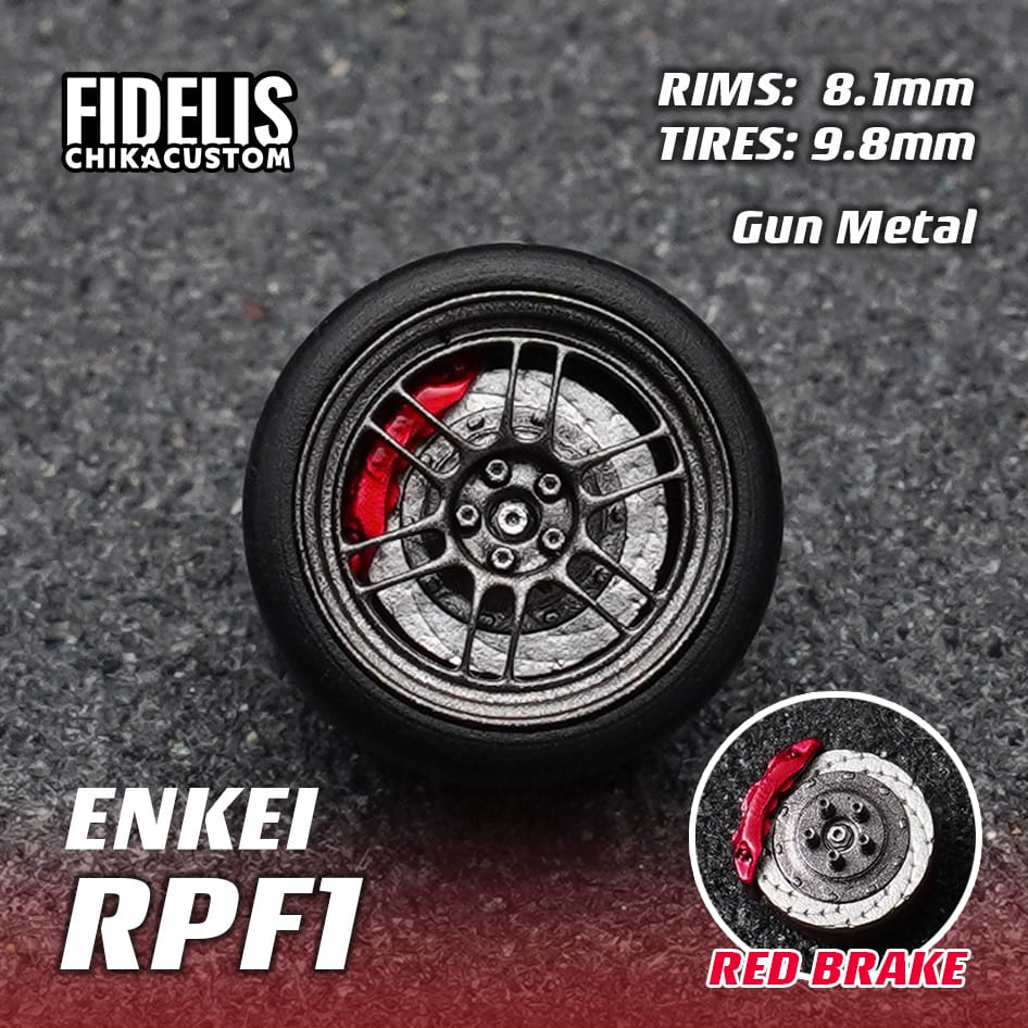 1/64 Scale Wheels 9.8mm Fidelis Chika Rays Spoon TWS WEDS WORK - 164model
