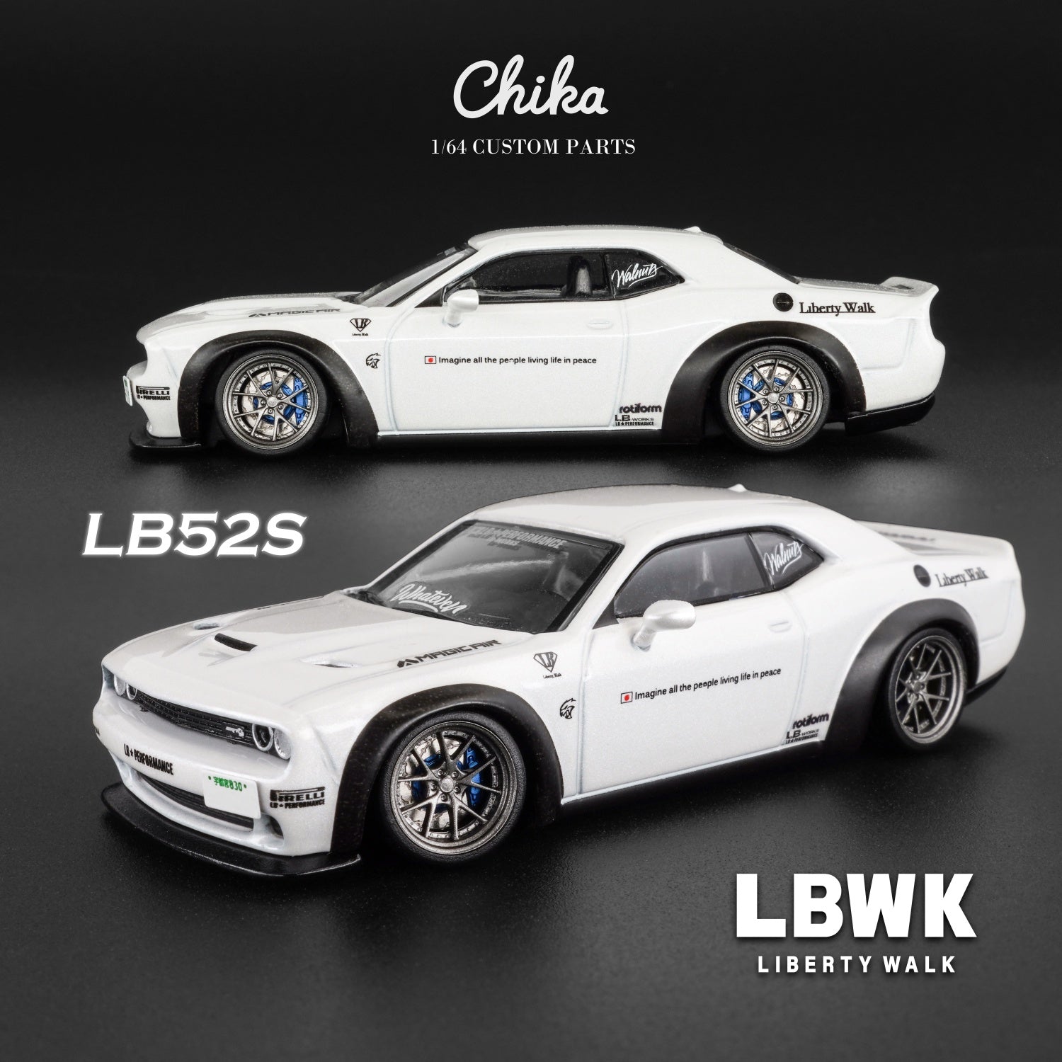 1/64 Scale Wheels 9.7mm Chika LBWK LB52S