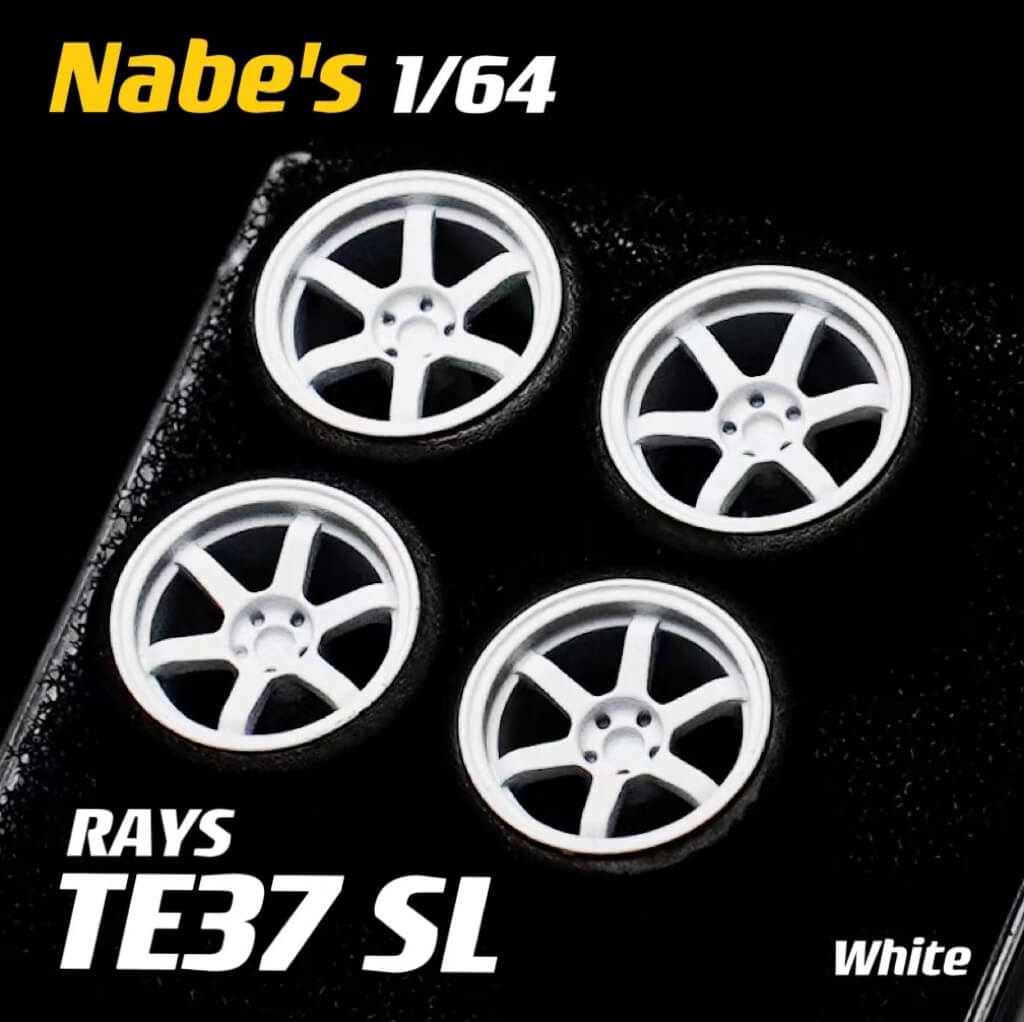 数量は多い  8.9mm Wheels Scale 1/64 9.7mm 164model – TE37SL Rays Nabes ミニカー