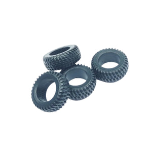 1/64 Mud Tires Truck Wheels 14*5.5mm 4Pcs Set - 164model