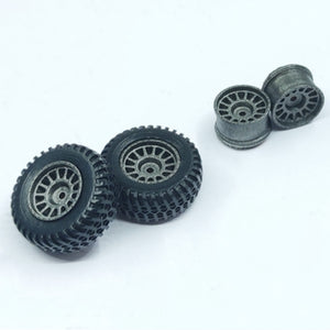 1/64 Mud Tires Truck Wheels 14*5.5mm 4Pcs Set - 164model
