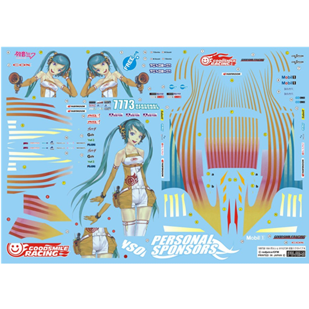 1/64 Waterslide Itasha Hatsune Miku Porsche GT3R - 164model