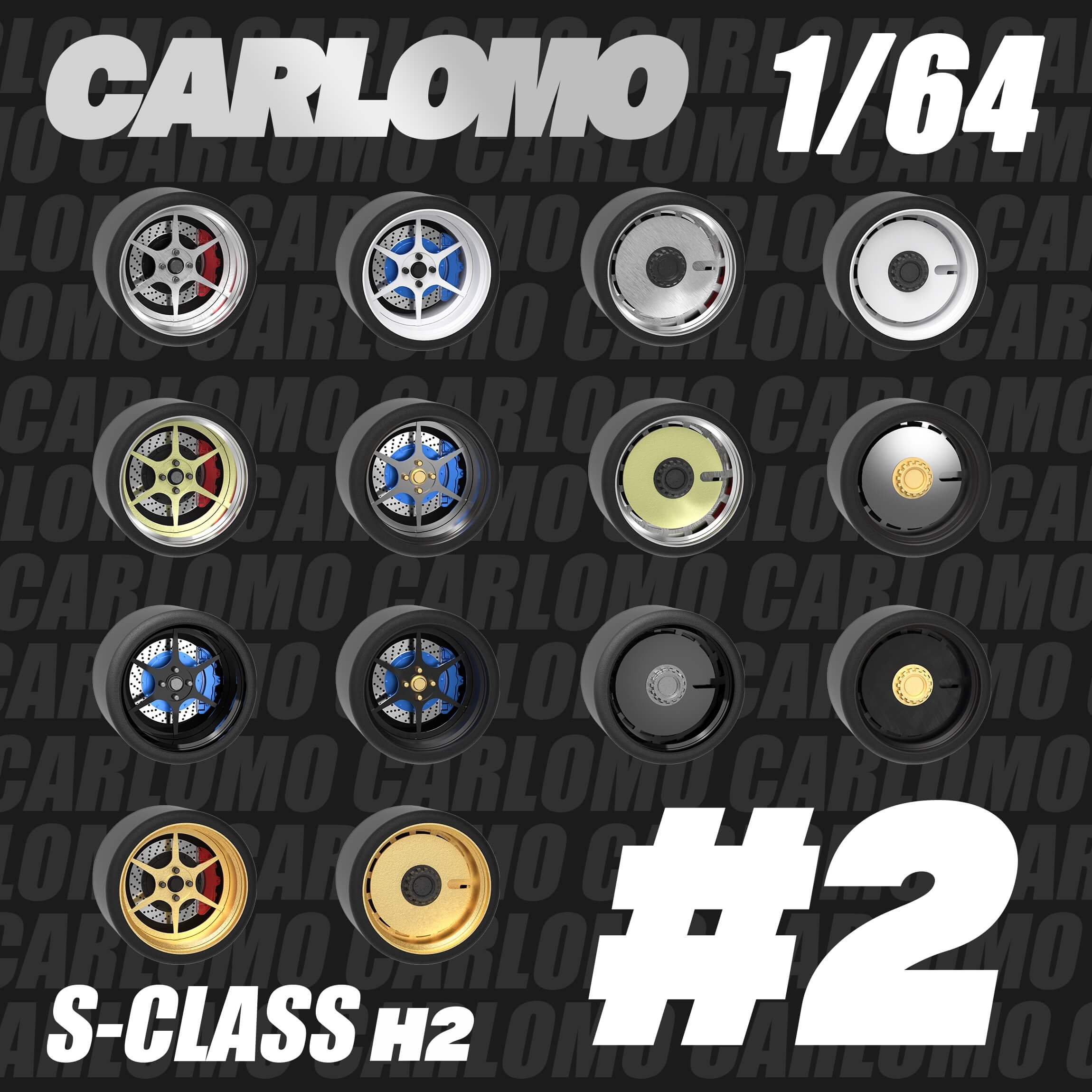 1/64 Scale Wheels 9.5mm Carlomo S-Class S08 S09