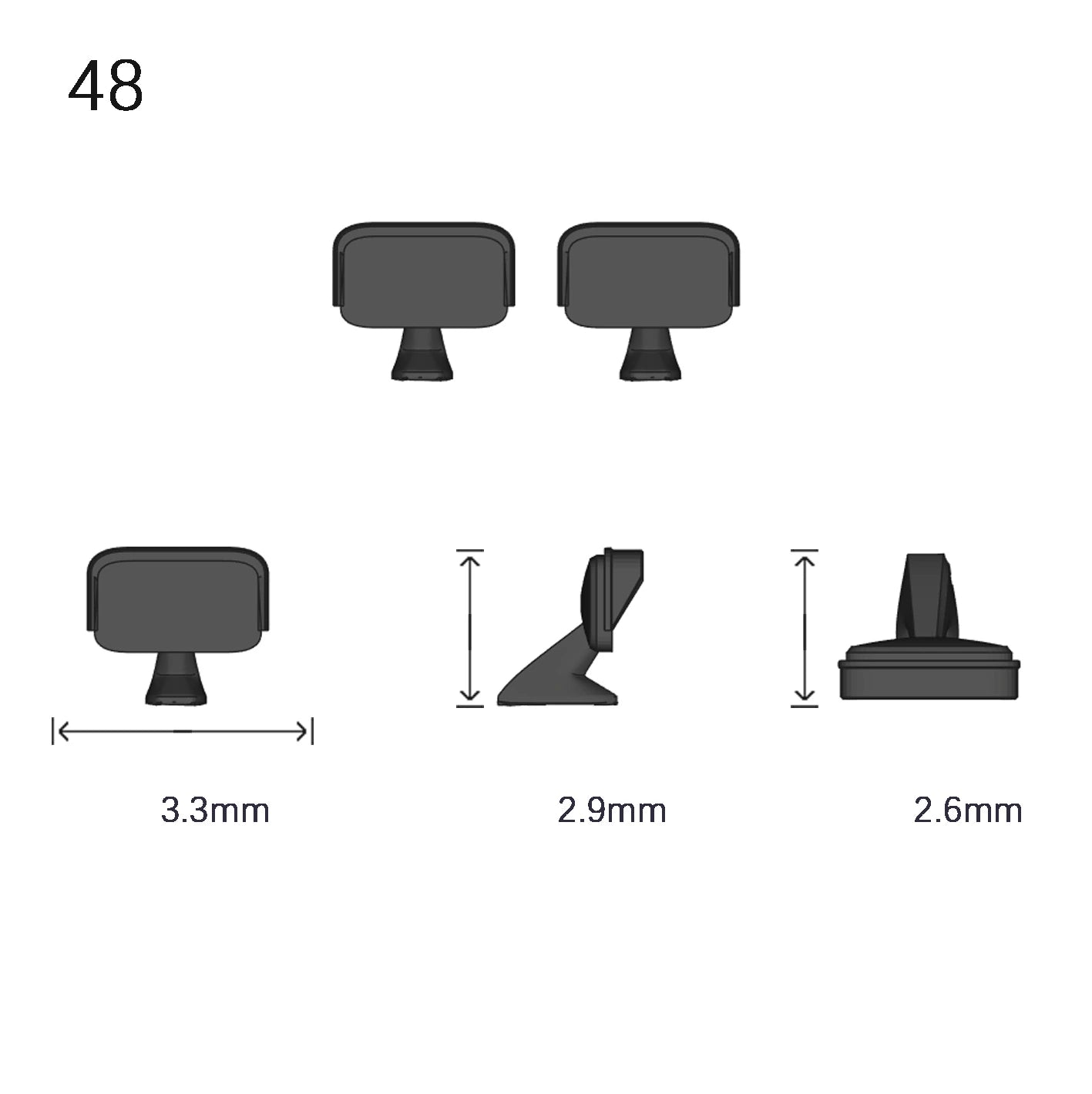 1/64 Scale Side View Mirror 2 Piece Set