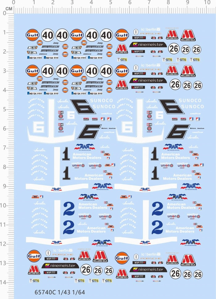 1/64 Decals Millers Oils Ninemeister Sunoco American Motors Dealers