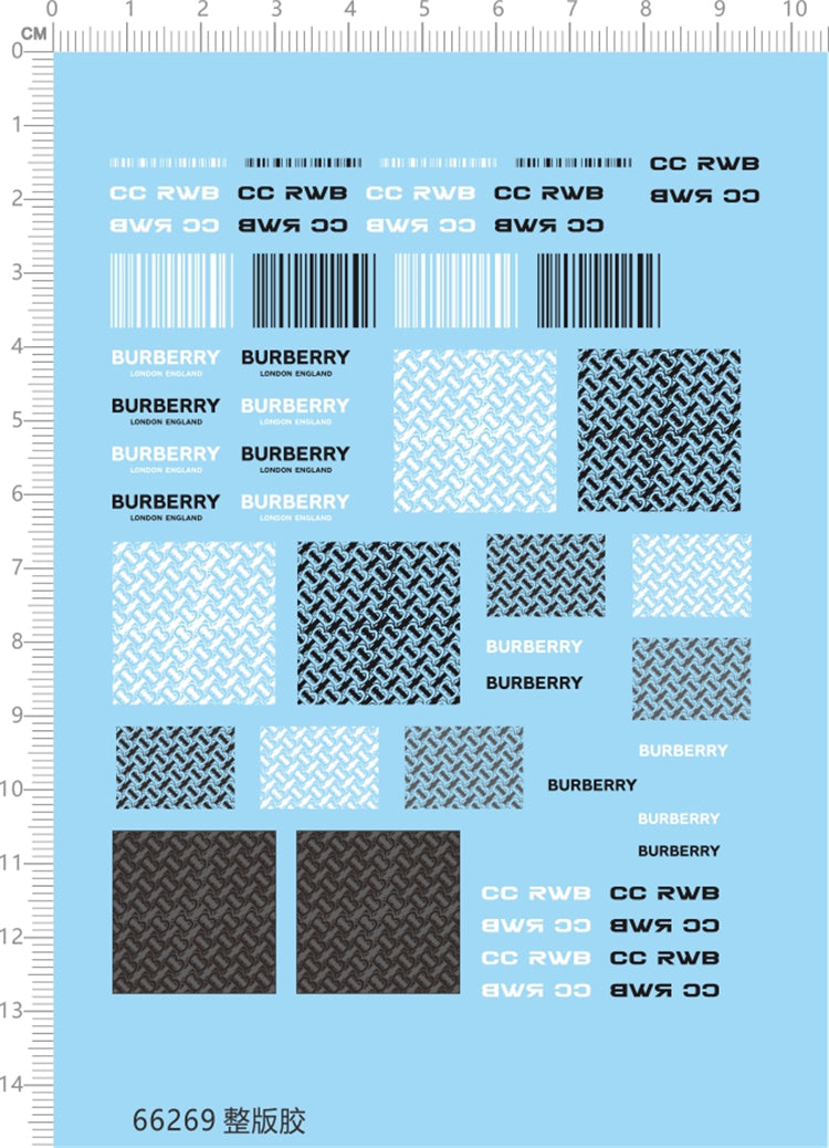 1/64 Decals Burberry Metal Plate Texture