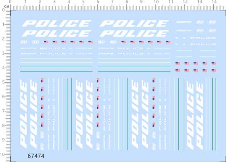 1/64 Decals Hybrid Police Car