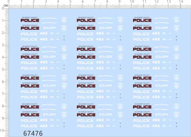 1/64 Decals Police Car