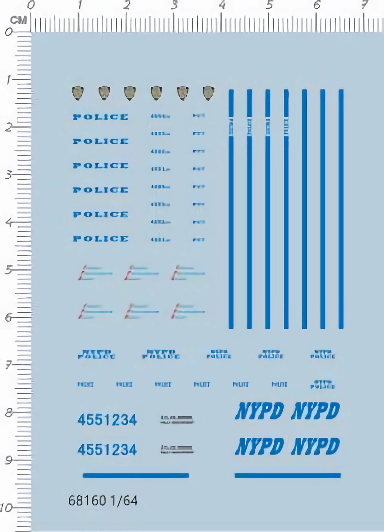 1/64 Decals NYPD Police Chevrolet Impala