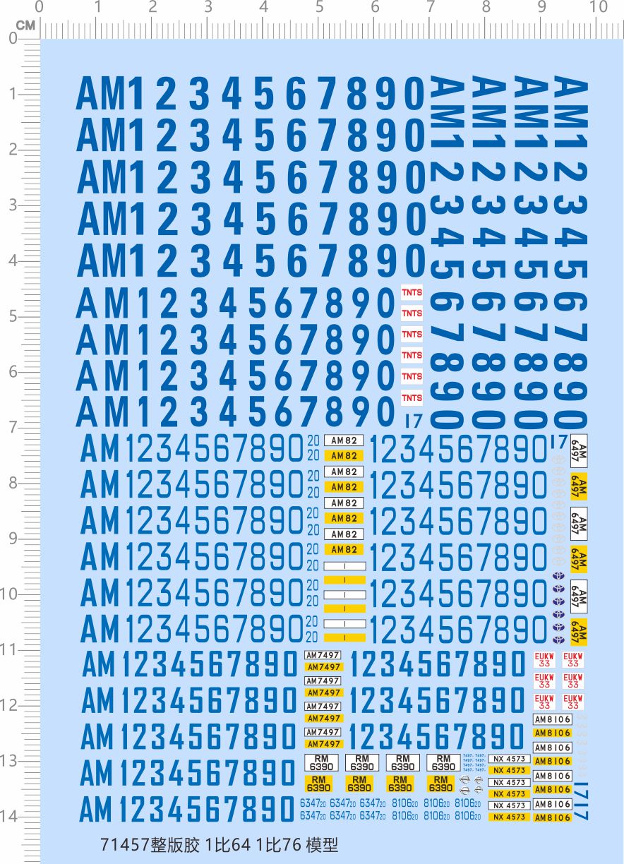 1/64 Decals License Number Plates