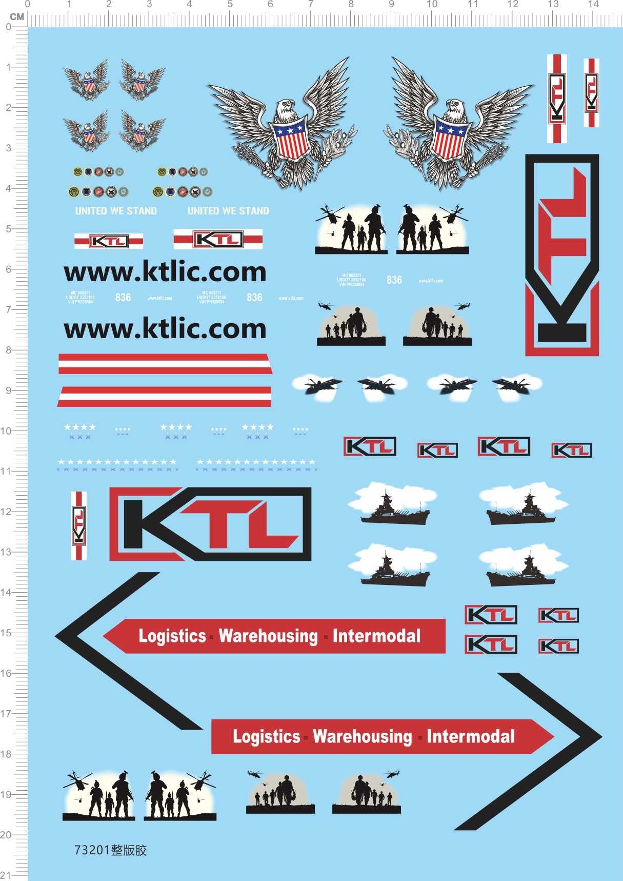 1/64 Decals for Truck USA Eagle