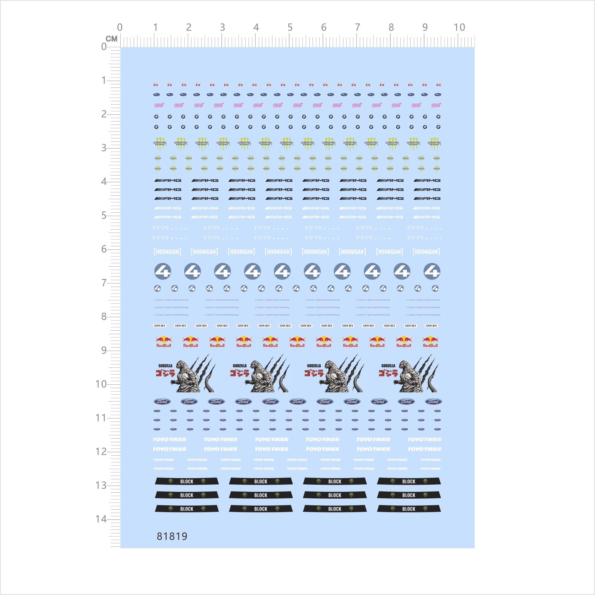 1/64 Decals Monster Hoonigan RedBull Godzilla Toyo Tires