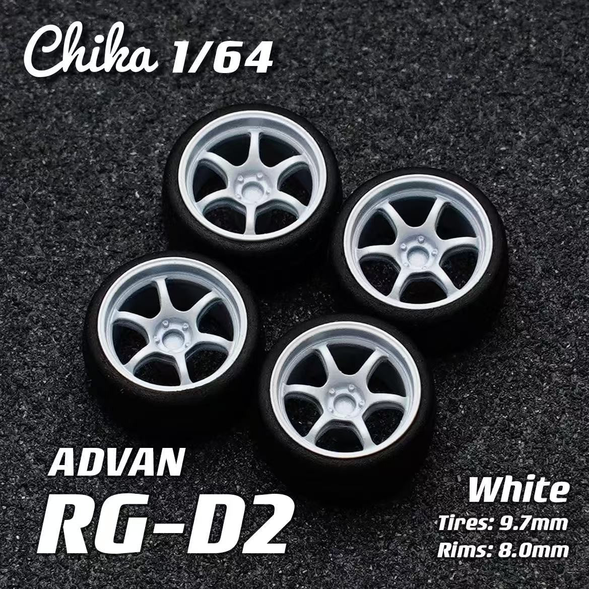 1/64 Scale Wheels 9.7mm Chika WORK VEILSIDE SSR RAYS – 164model