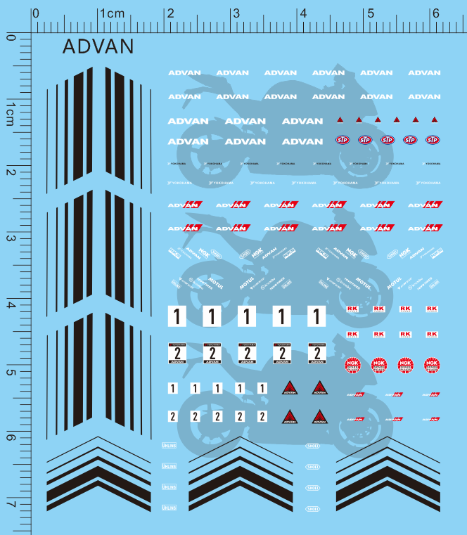 1/64 Decals for Motorcycles
