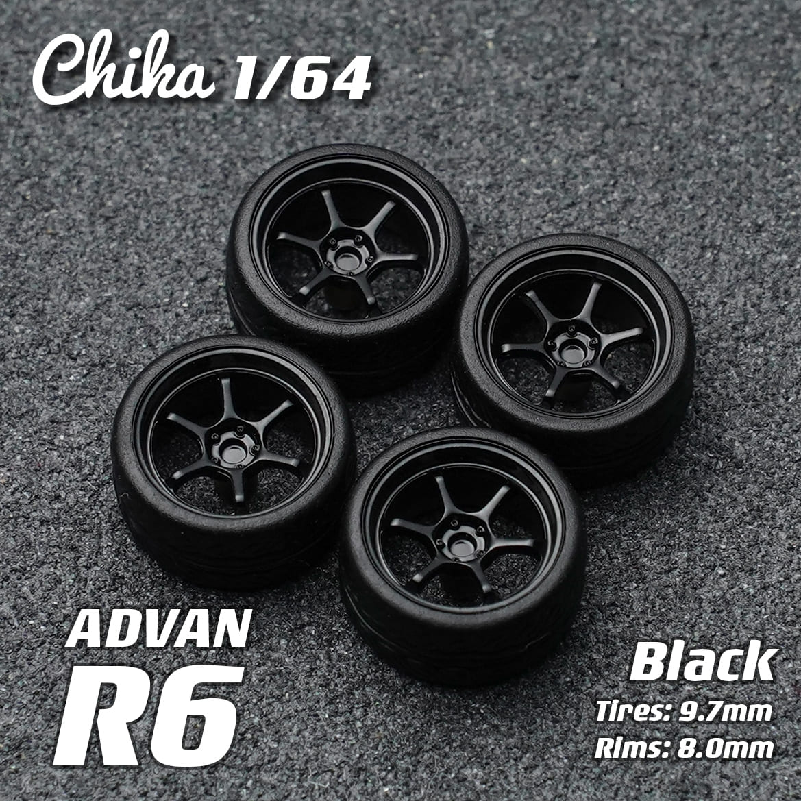 1/64 Scale Wheels 9.7mm Chika ADVAN LBWK RAYS ROTIFORM – 164model