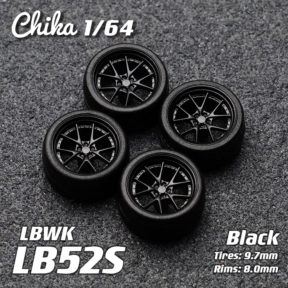 1/64 Scale Wheels 9.7mm Chika LBWK LB52S – 164model