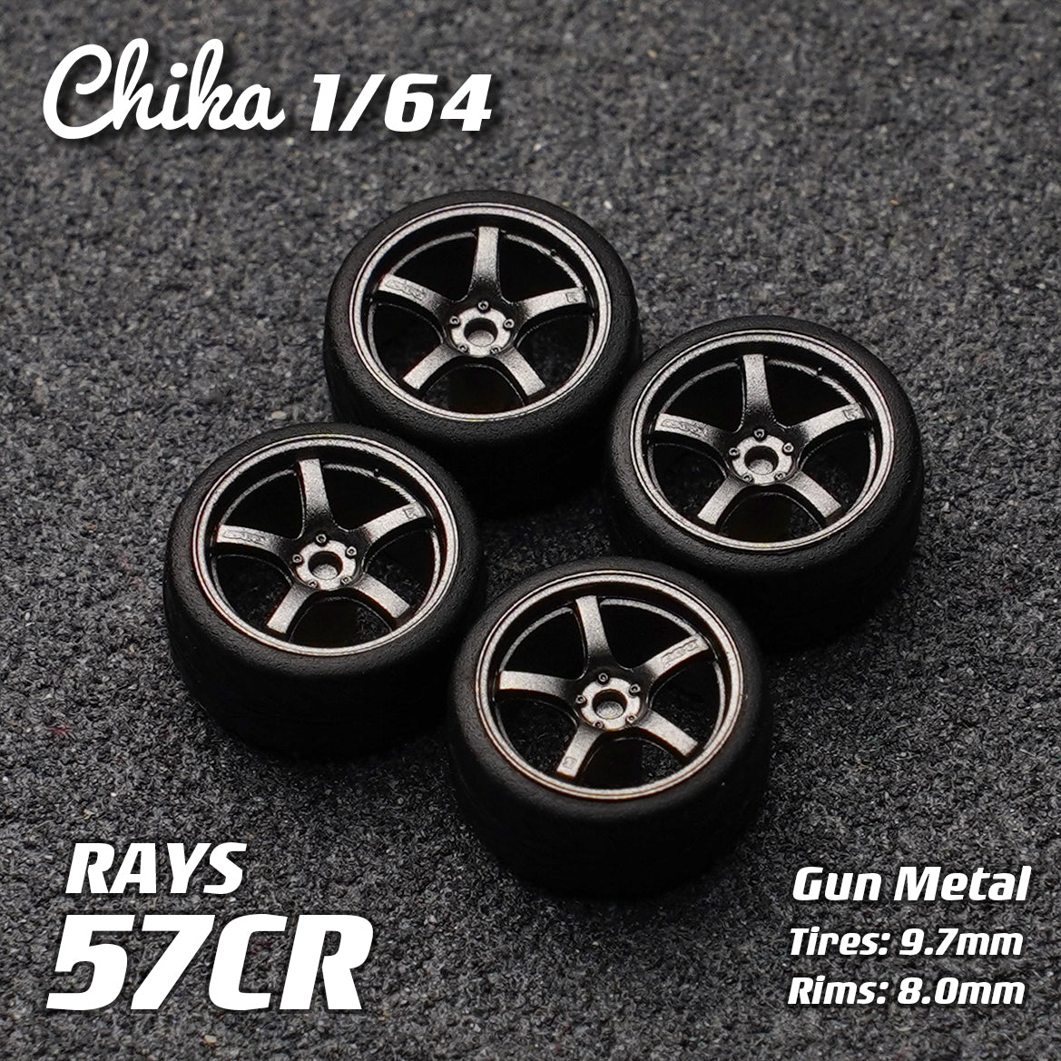 1/64 EGwheels RAYS 57cr Style Wheel Mini Car Tomytec