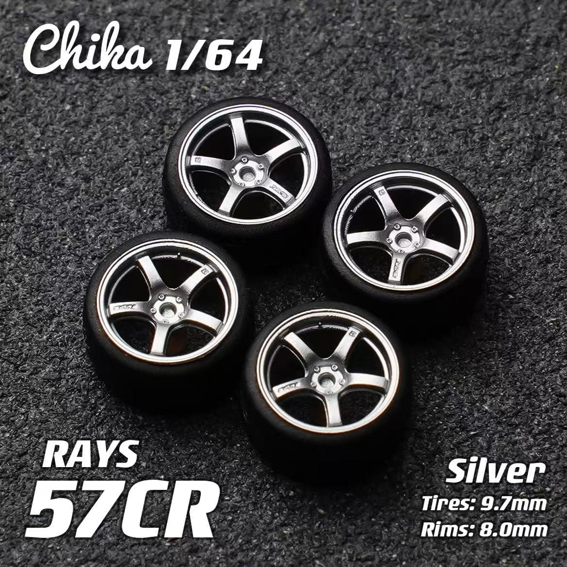 1/64 Scale Wheels 9.7mm Chika ADVAN LBWK RAYS ROTIFORM – 164model
