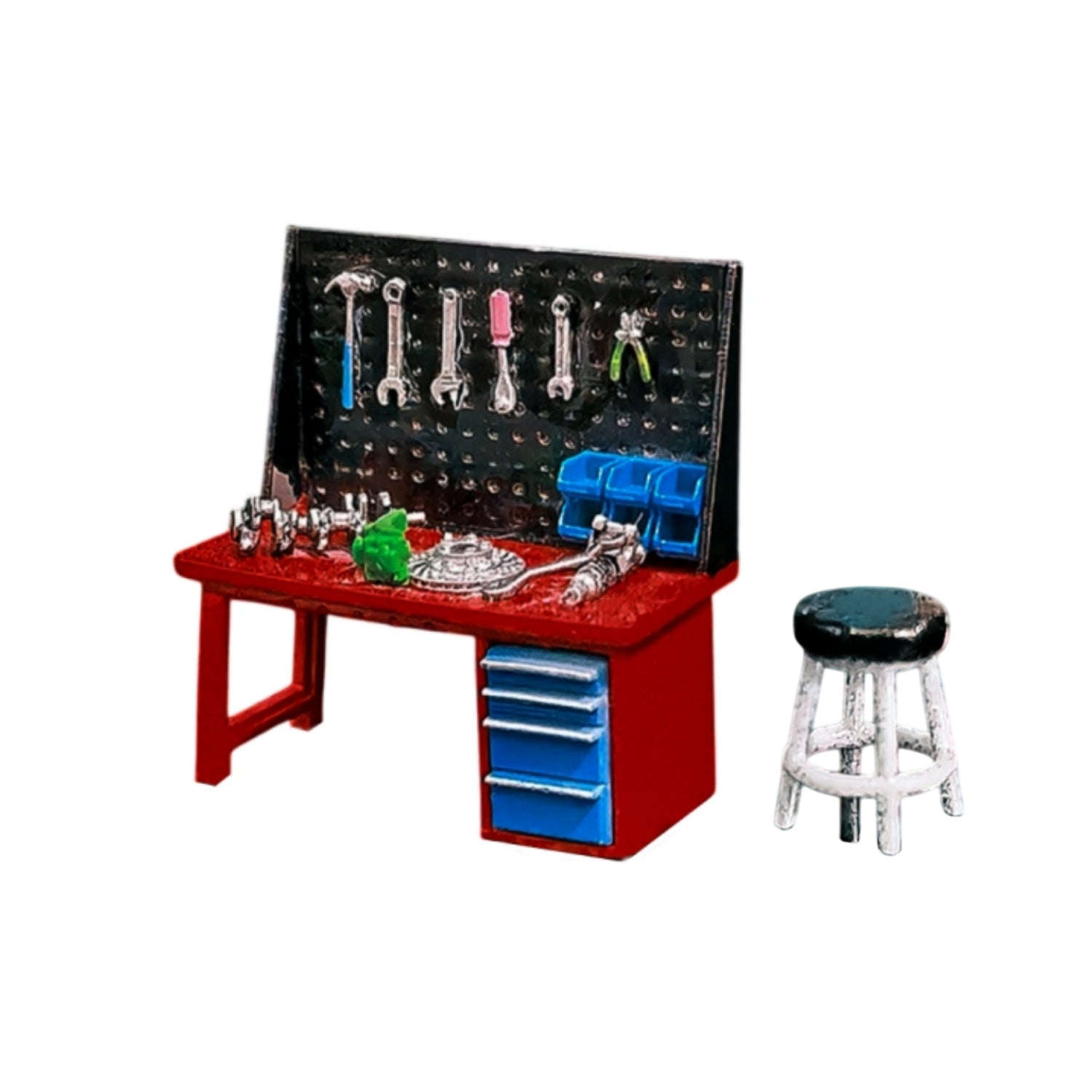 1/64 Tool Table w/ Chair Distressed