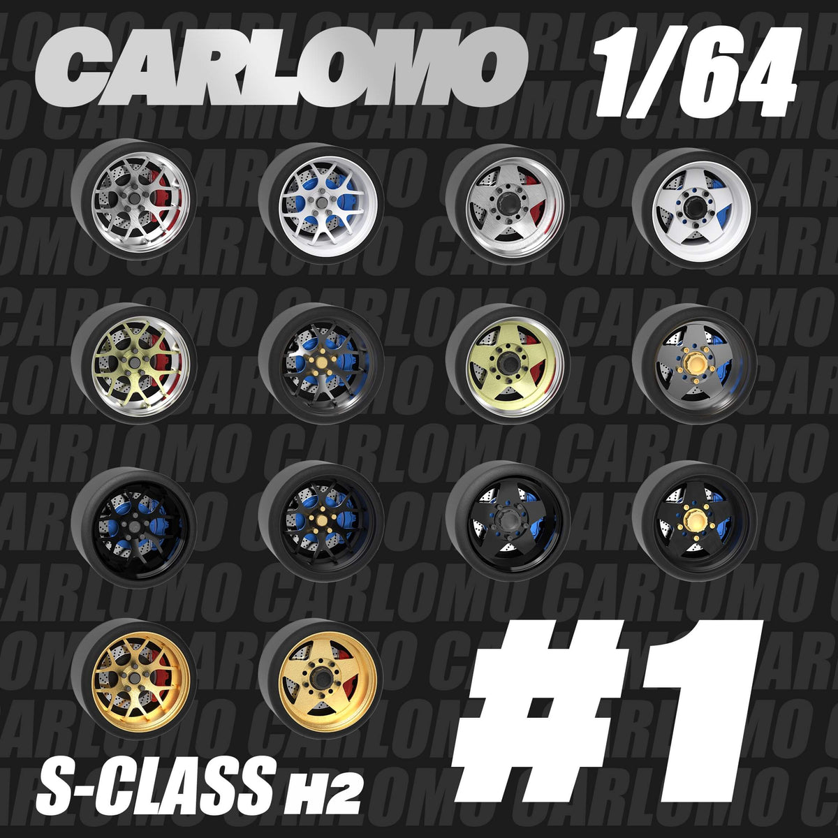 1/64 Scale Wheels 9.5mm Carlomo S-Class S06 S07 – 164model