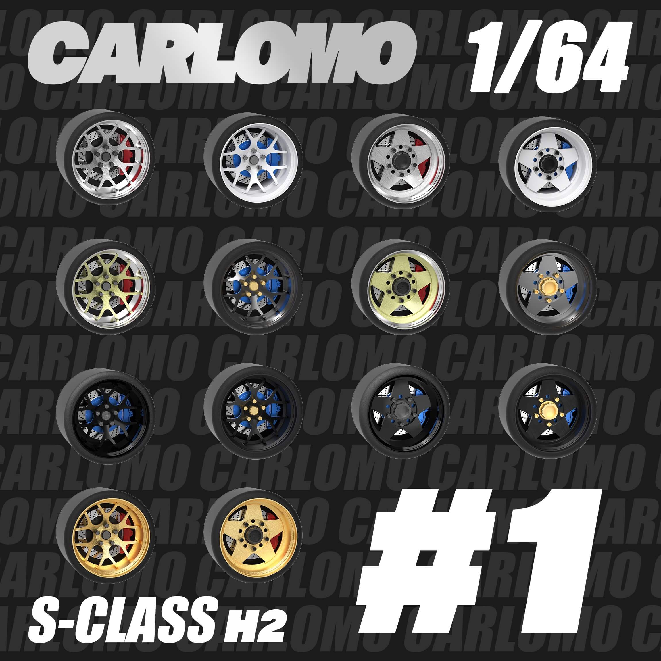 1/64 Scale Wheels 9.5mm Carlomo S-Class S06 S07