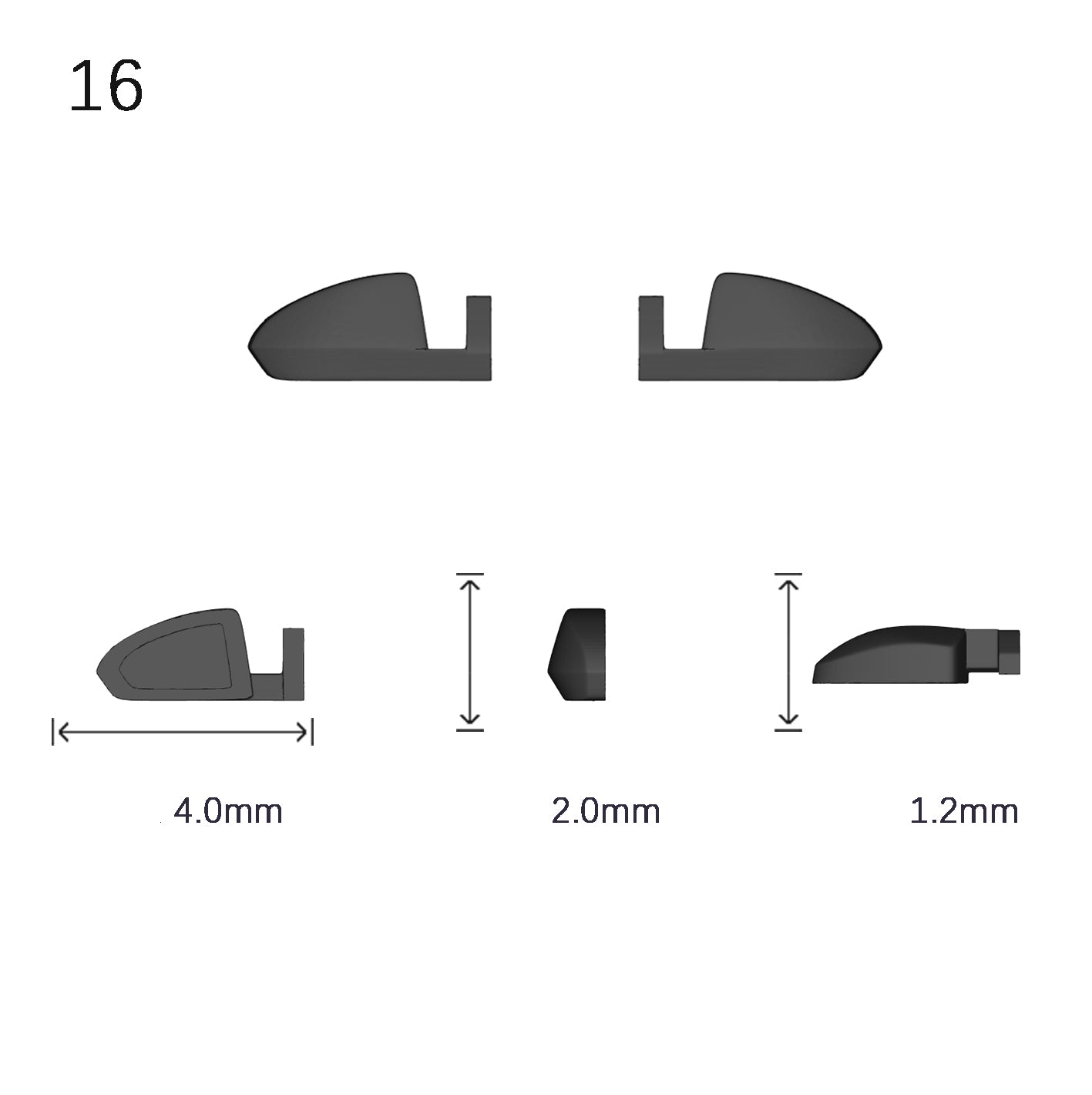 Side Mirrors 1/64 Scale Custom Parts 2Pcs Set - 164model