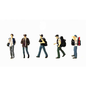 1:64 Scale Figure Backpackers 5 Pcs Set - 164model