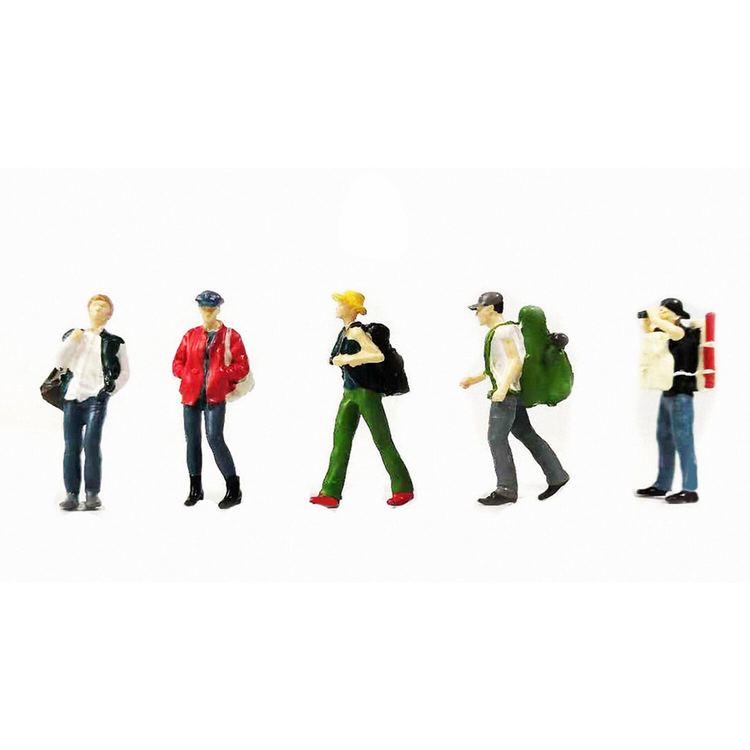 1:64 Scale Figure Backpackers 5 Pcs Set - 164model