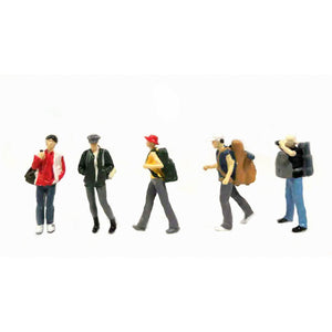 1:64 Scale Figure Backpackers 5 Pcs Set - 164model