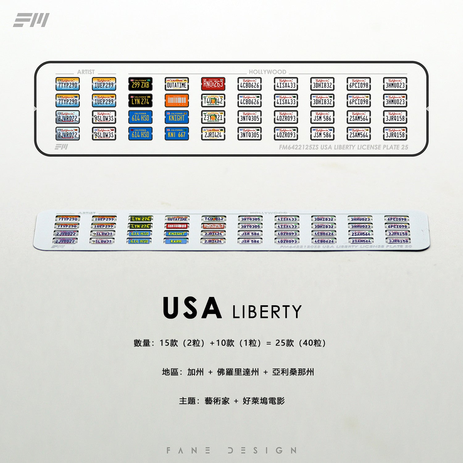 1/64スケール 3Dグラフィティナンバープレート USA リバティ SUS 304