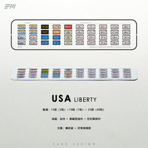 1/64 Scale 3D Graffiti License Plate USA Liberty SUS 304 Stainless Steel - 164model