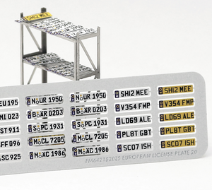 1/64 Scale License Plate European Metallic - 164model