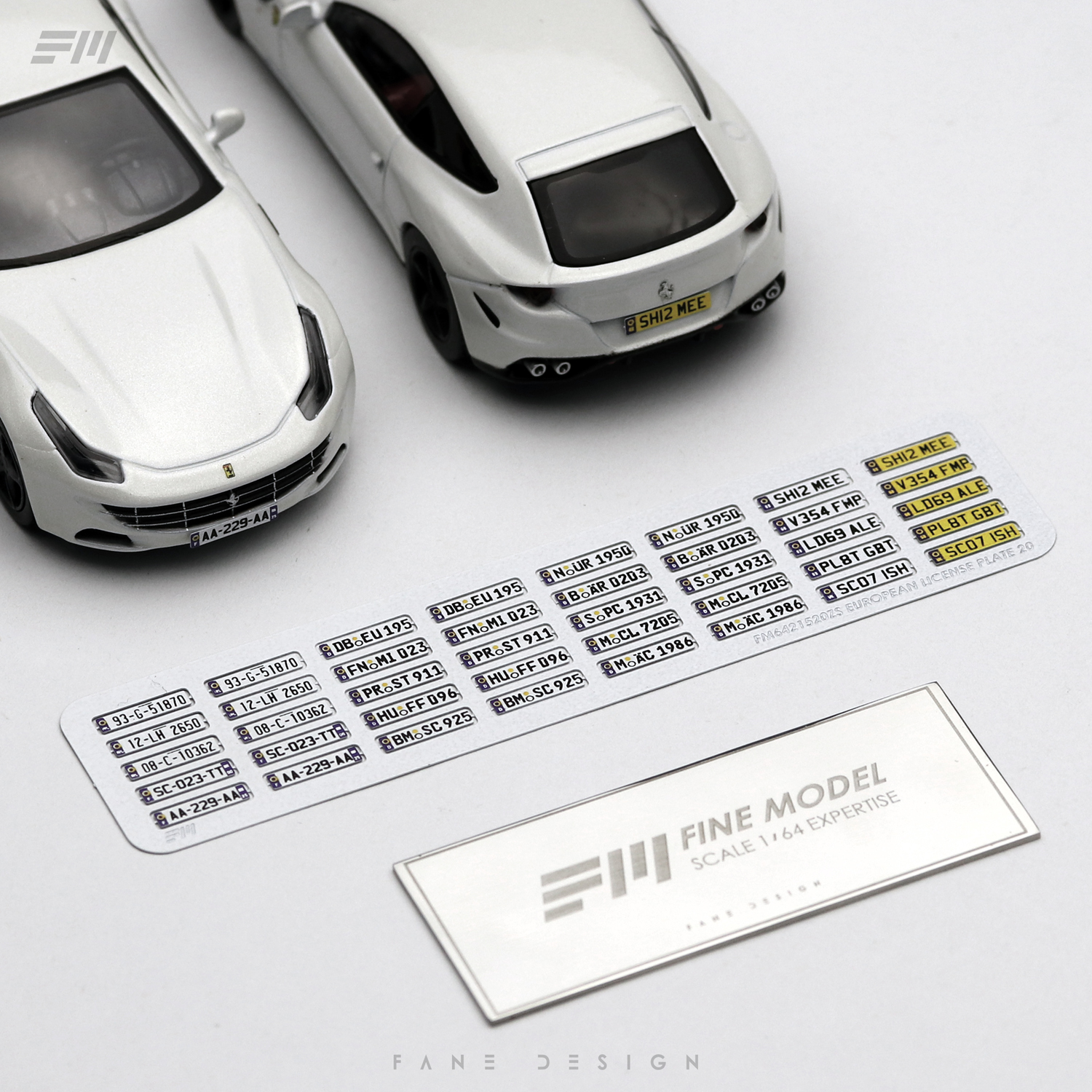 1/64 Scale License Plate European Metallic - 164model