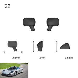 Side Mirrors 1/64 Scale Custom Parts 2Pcs Set - 164model