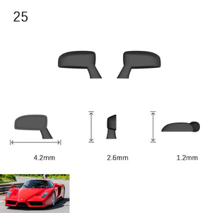 Side Mirrors 1/64 Scale Custom Parts 2Pcs Set - 164model