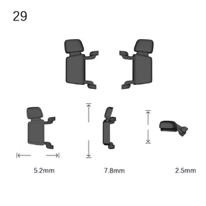 Side Mirrors 1/64 Scale Custom Parts 2Pcs Set - 164model