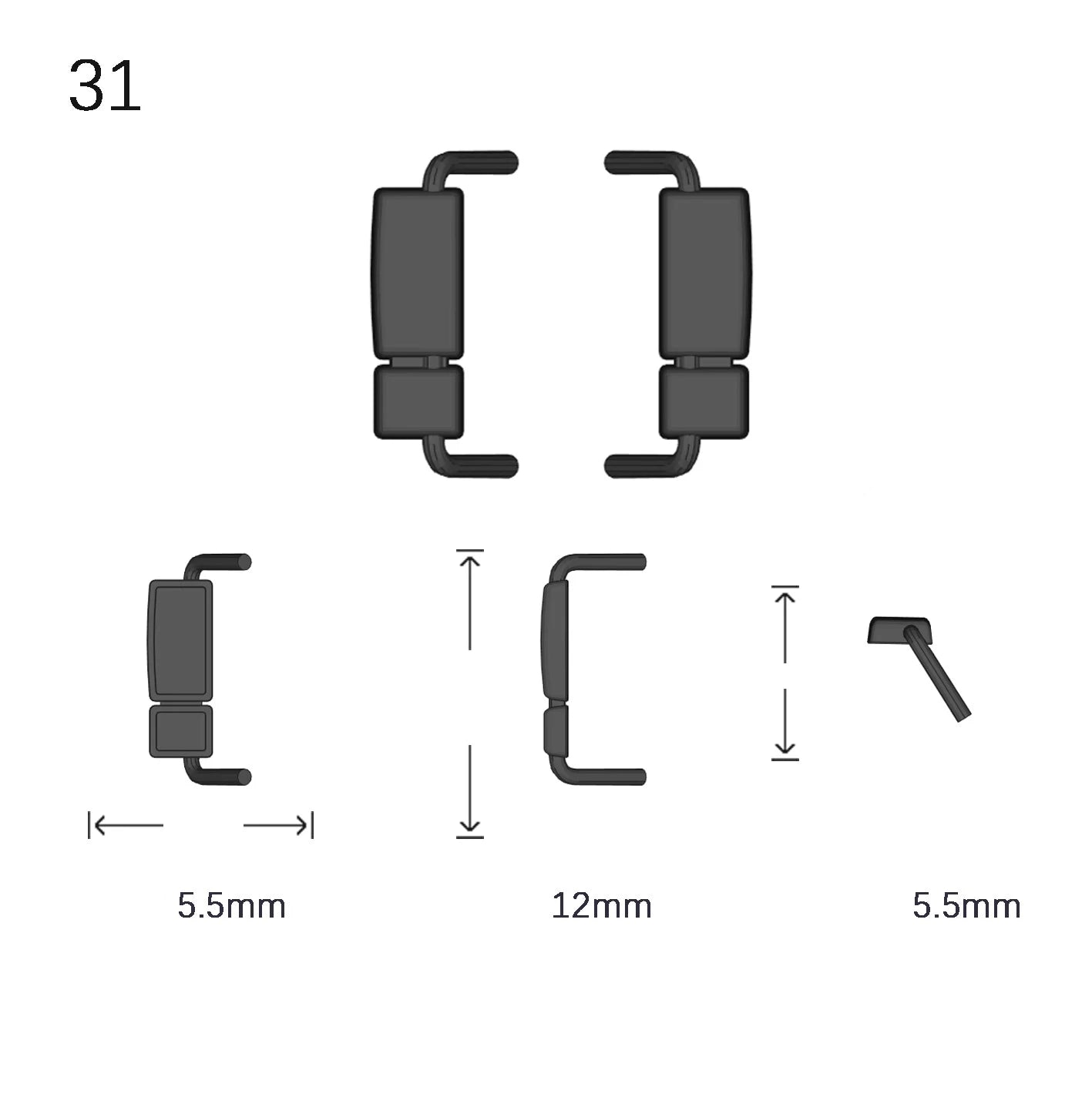 Side Mirrors 1/64 Scale Custom Parts 2Pcs Set - 164model