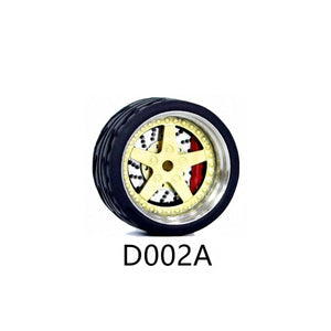 1:64 Scale Rubber Tire Wheels with Brake Disc Universal For Tomica Hotwheels Kyosho Greenlight - 164model