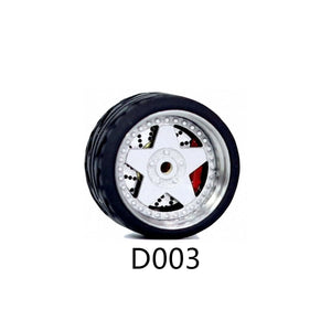 1:64 Scale Rubber Tire Wheels with Brake Disc Universal For Tomica Hotwheels Kyosho Greenlight - 164model