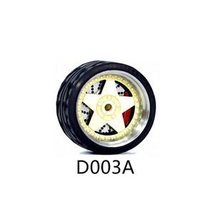 1:64 Scale Rubber Tire Wheels with Brake Disc Universal For Tomica Hotwheels Kyosho Greenlight - 164model