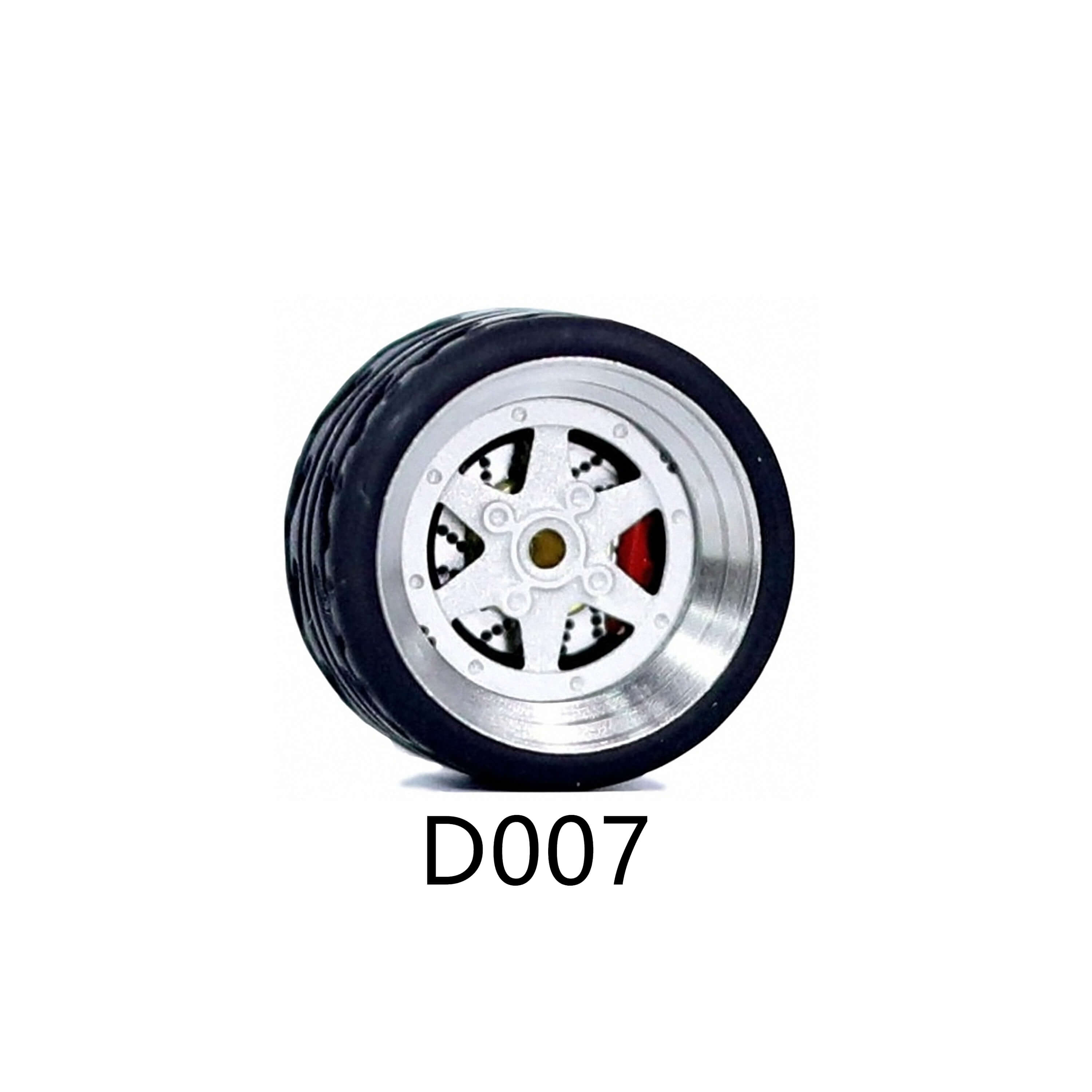 1:64 Scale Rubber Tire Wheels with Brake Disc Universal For Tomica Hotwheels Kyosho Greenlight - 164model