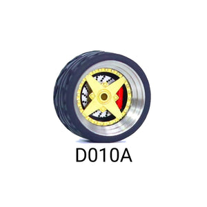 1:64 Scale Rubber Tire Wheels with Brake Disc Universal For Tomica Hotwheels Kyosho Greenlight - 164model