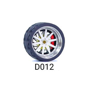 1:64 Scale Rubber Tire Wheels with Brake Disc Universal For Tomica Hotwheels Kyosho Greenlight - 164model