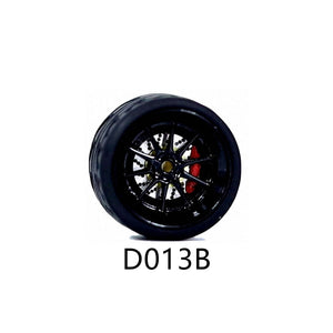 1:64 Scale Rubber Tire Wheels with Brake Disc Universal For Tomica Hotwheels Kyosho Greenlight - 164model