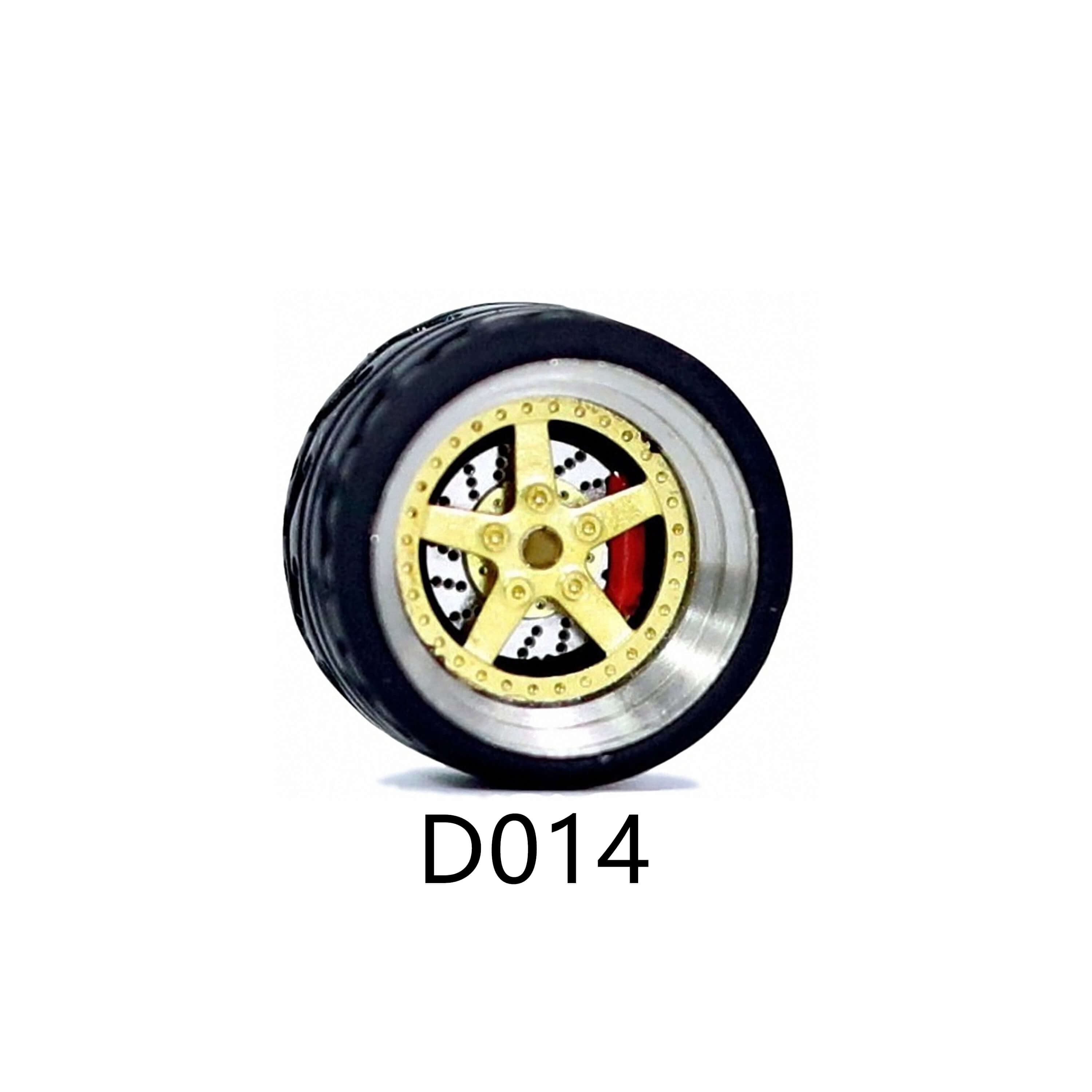 1:64 Scale Rubber Tire Wheels with Brake Disc Universal For Tomica Hotwheels Kyosho Greenlight - 164model