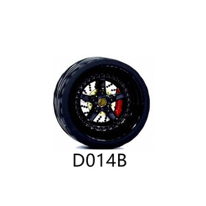 1:64 Scale Rubber Tire Wheels with Brake Disc Universal For Tomica Hotwheels Kyosho Greenlight - 164model