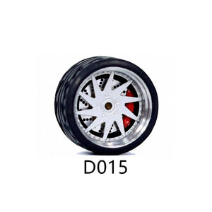 1:64 Scale Rubber Tire Wheels with Brake Disc Universal For Tomica Hotwheels Kyosho Greenlight - 164model